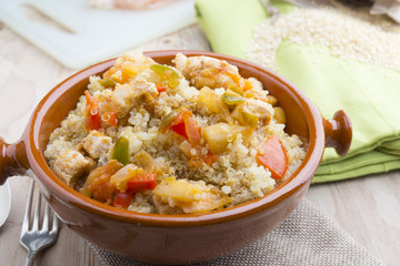 Quinoa salad with vegetables.Superfoods concept