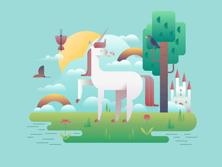 Fototapeta premium Unicorn Animal in Nature