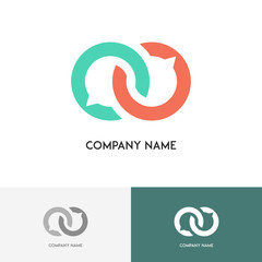 Good talk logo - colored chat symbols on the white background