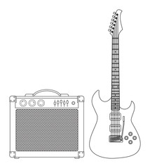 Electric Guitar and Amplifier