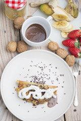 pancakes with cream and chocolate