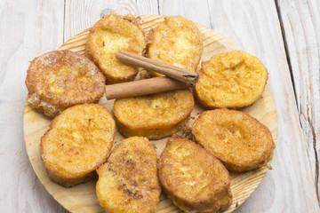 French toasts. Traditional Spanish torrijas