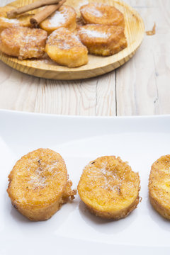 French toasts. Traditional Spanish torrijas