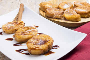 plate with torrijas, typical spanish