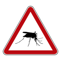 zika warning - mosquito silhouette