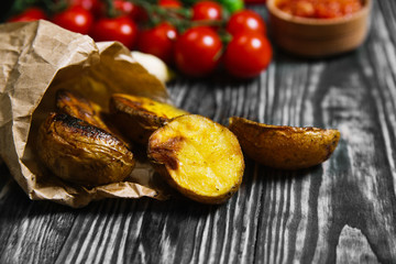 potato snack with vegetables