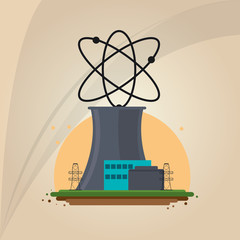 nuclear plant design, industry and factory concept