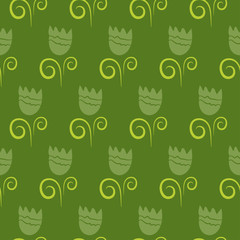 Seamless pattern of abstract flowers. Vector illustration backgr