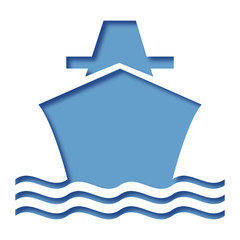 Logo transport maritime. Bateau.