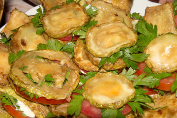 tasty dish of fried zucchini