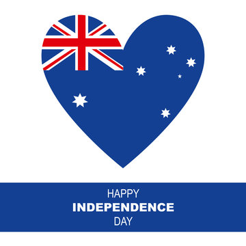 Abstract background for Australia Day. Heart shape flag