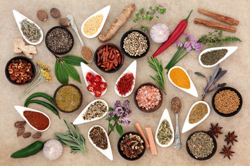 Fototapeta na wymiar Healthy Herb and Spice Abstract