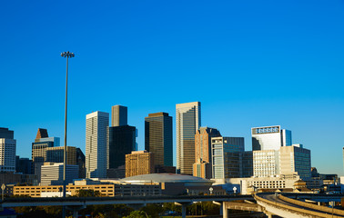 Houston downtown skyline of Texas city in US