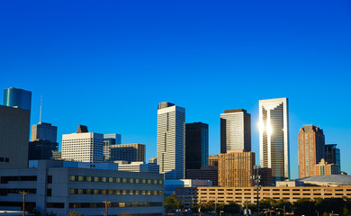 Fototapeta na wymiar Houston downtown skyline of Texas city in US