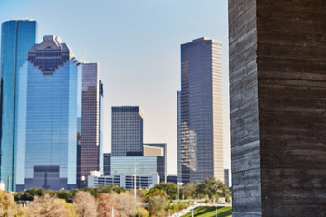 Obraz premium Panoramę miasta Houston z zachodniego Teksasu w USA