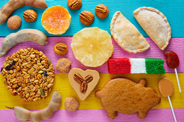 Fototapeta na wymiar Mexican sweets and pastries cajeta tamarindo