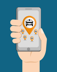 Car taxi icon. Public transport design. Taxi cab. Flat Style