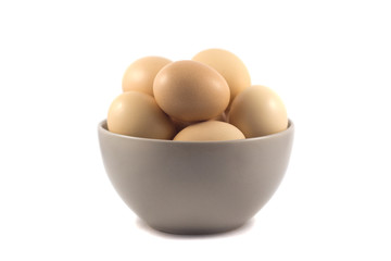 Eggs in a cup and isolated