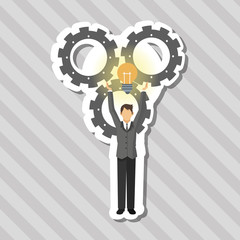 Graphic illustration of businesspeople, vector design