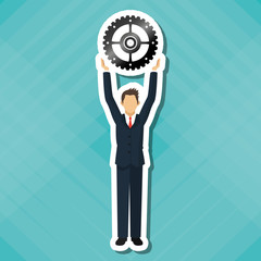 Graphic illustration of businesspeople, vector design