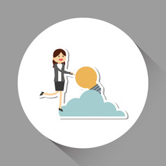 Graphic illustration of businesspeople, vector design