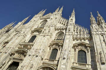 Details of the spires of Milan cathedral