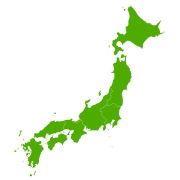 日本　地図　緑　アイコン
