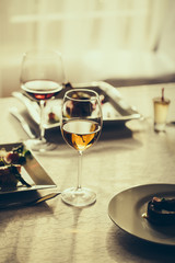 Served meal and wine