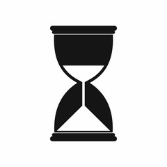 Hourglass icon in simple style