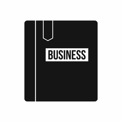 Business book with bookmark icon, simple style