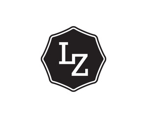 LZ retro initial monogram letter logo. vintage label typography. - obrazy, fototapety, plakaty
