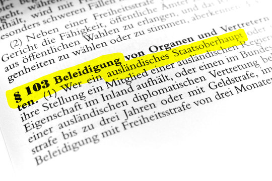 &sect; 103 StGB Beleidigung von Organen und Vertretern ausl&auml;ndischer Staaten