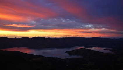 Sunset over Akaroa