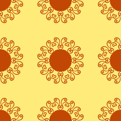 Ornament, kaleidoscopic floral  yantra. Indian Art Print. . Seamless ornament lace. Oriental vector pattern. Islamic,Arabic, Indian, Turkish, Pakistan, Chinese, Asian, Moroccan, Ottoman motifs