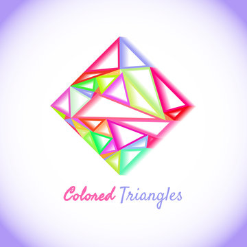 Creative modern logotype design for various business concepts made with triangles blending.
