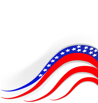 USA flag banner vector icon