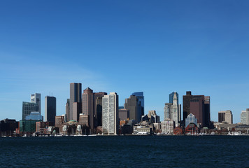 Fototapeta na wymiar Boston, Massachusetts skyline on a sunny day