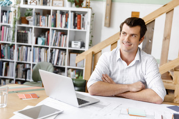 Male architect in office