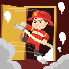 Firefighter sahed door