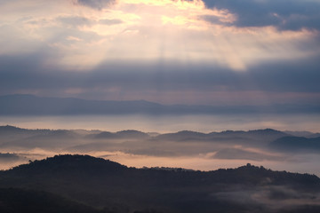 Mountain range with morning light / Mountain range with morning light in Doi Sango, Chiangrai, Thailand