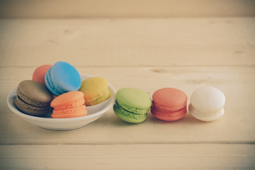macaroon with filter effect retro vintage style
