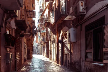 Poster Im Rahmen Straßenansicht der Altstadt in Neapel, Italien Europe © ilolab