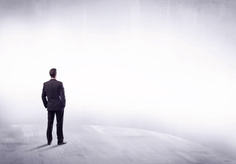 Fototapeta premium Business person standing from rear view