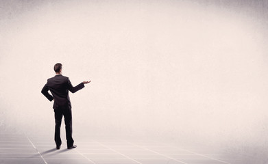 Business person standing in empty space