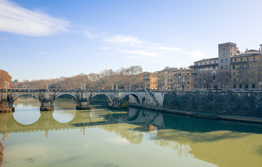 Beautiful street view of old town in Rome, ITALY