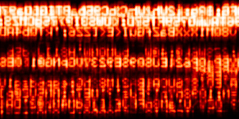 Horizontal red matrix information data abstraction background