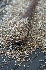 chia seeds onw ooden surface