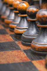 black pawns in row