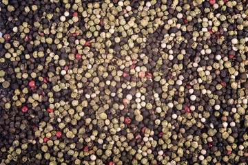colored peppercorns as a background