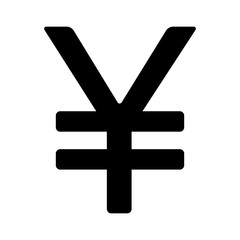 Japanese Yen or Chinese Yuan currency symbol flat icon for apps and websites